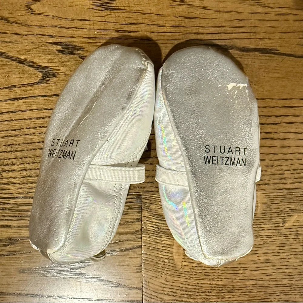 Stuart Weitzman Silver Baby Ballet Flats